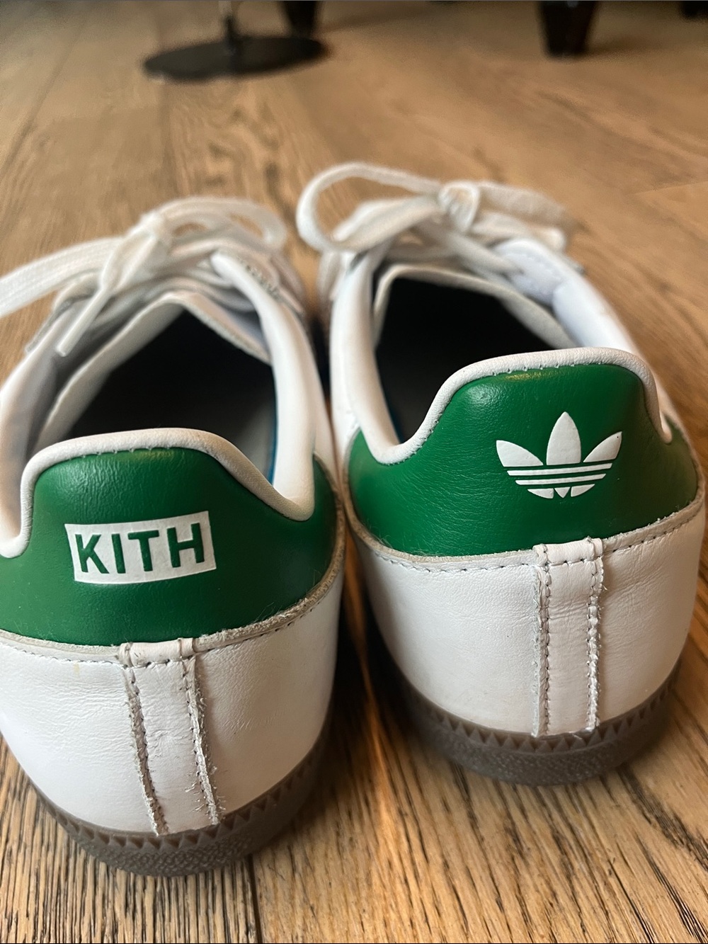 Kith X Adidas Samba 1973 Classic Low-Top Sneakers in White, Gray & Green